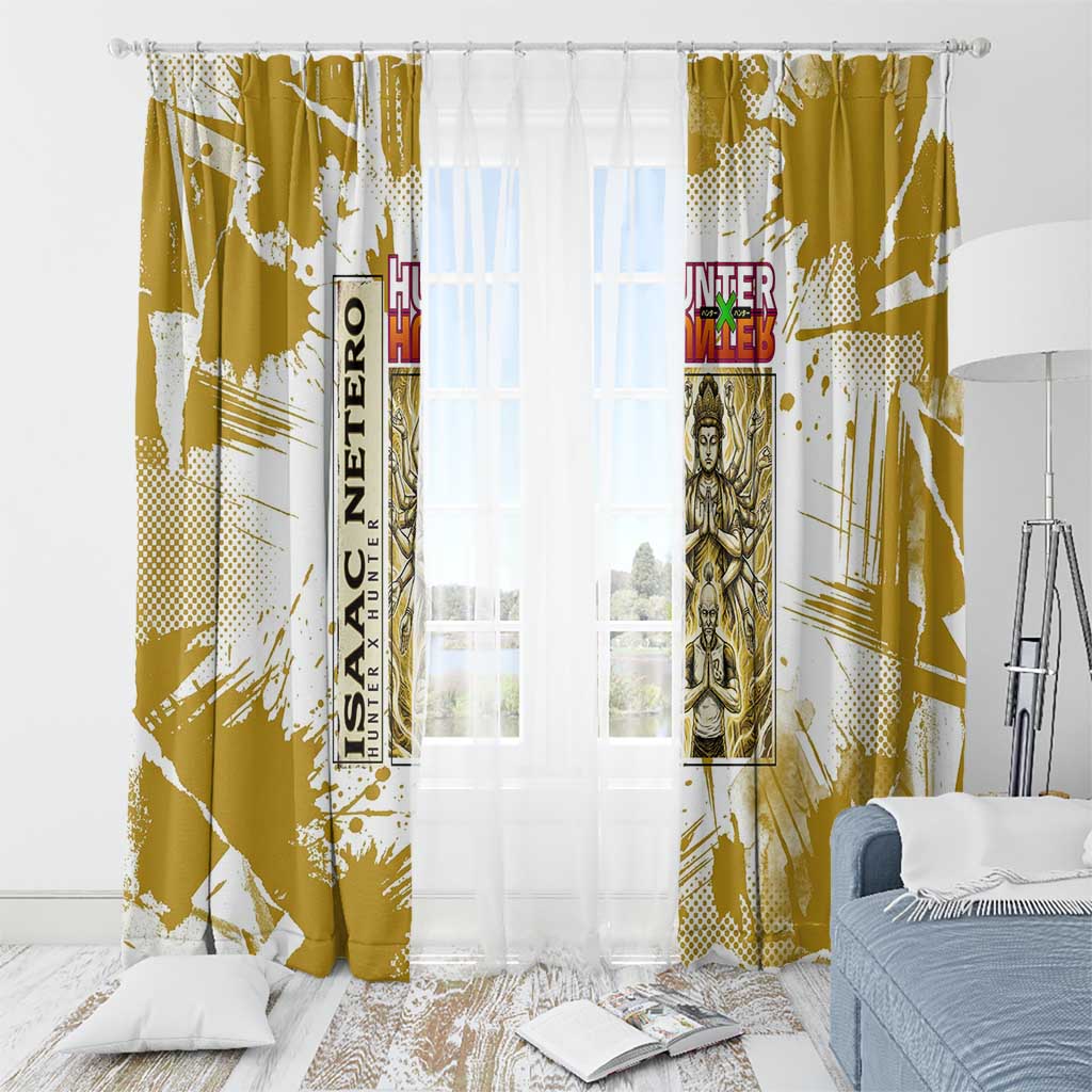 Isaac Netero Golden Aura Design Window Curtain with 100-Type Guanyin Bodhisattva and Vintage Anime Artwork - The Mazicc