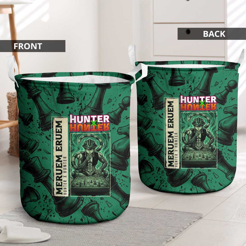 Meruem Chess Theme Laundry Basket with Dark Aura and Strategic Anime Artwork Design - The Mazicc