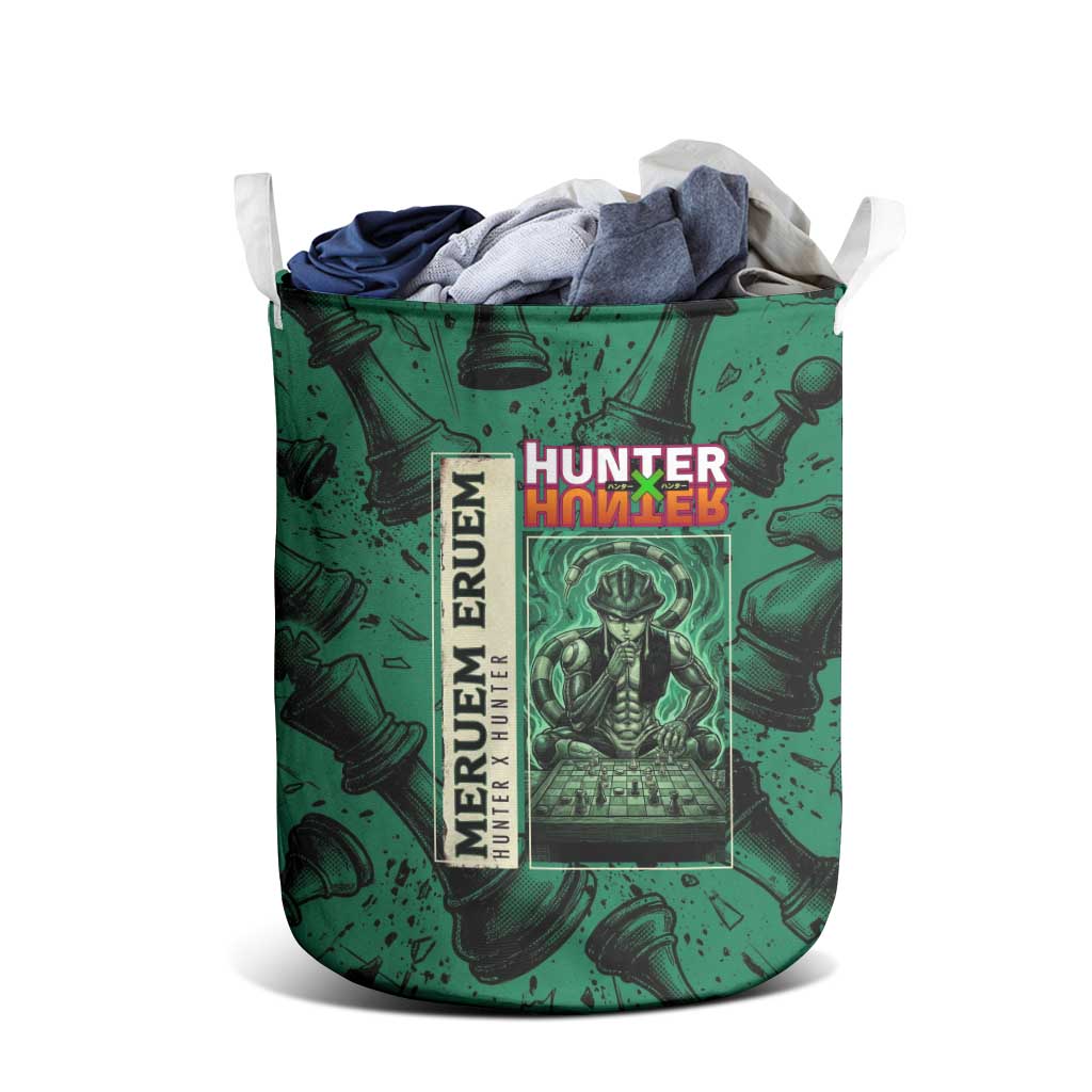 Meruem Chess Theme Laundry Basket with Dark Aura and Strategic Anime Artwork Design - The Mazicc