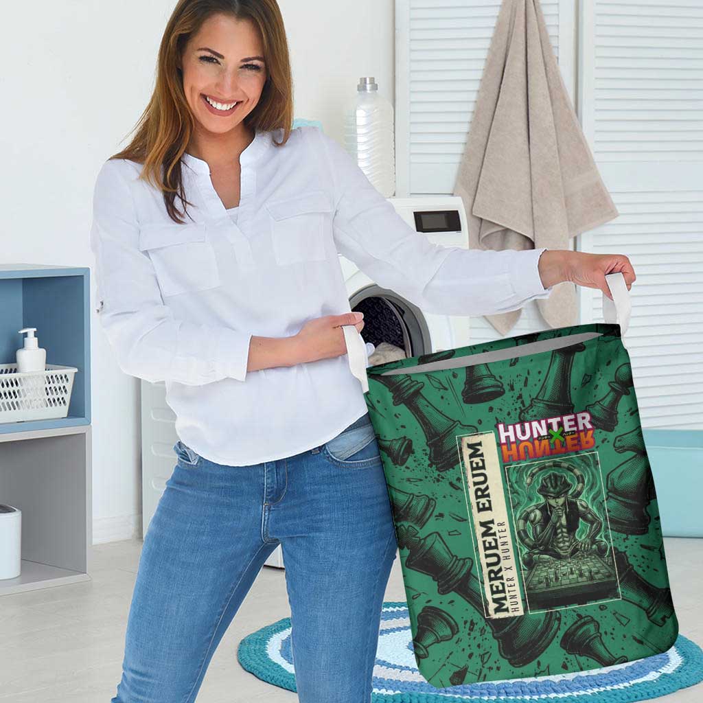 Meruem Chess Theme Laundry Basket with Dark Aura and Strategic Anime Artwork Design - The Mazicc