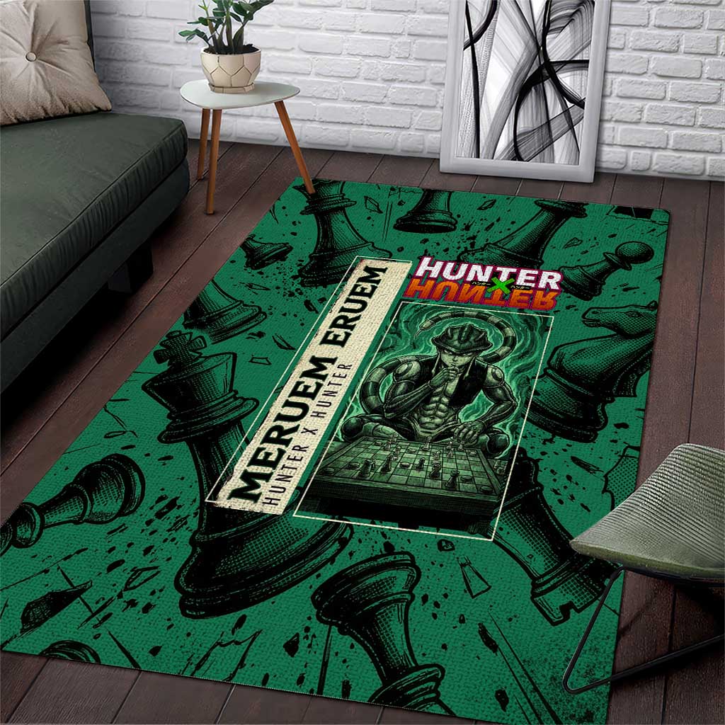 Meruem Chess Theme Area Rug with Dark Aura and Strategic Anime Artwork Design - The Mazicc