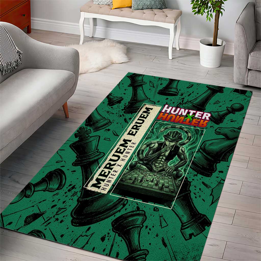 Meruem Chess Theme Area Rug with Dark Aura and Strategic Anime Artwork Design - The Mazicc