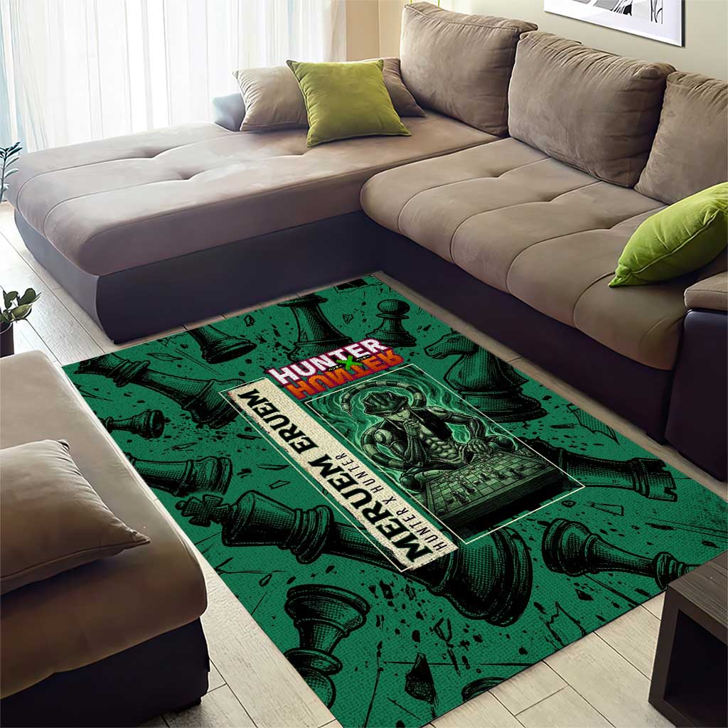 Meruem Chess Theme Area Rug with Dark Aura and Strategic Anime Artwork Design - The Mazicc