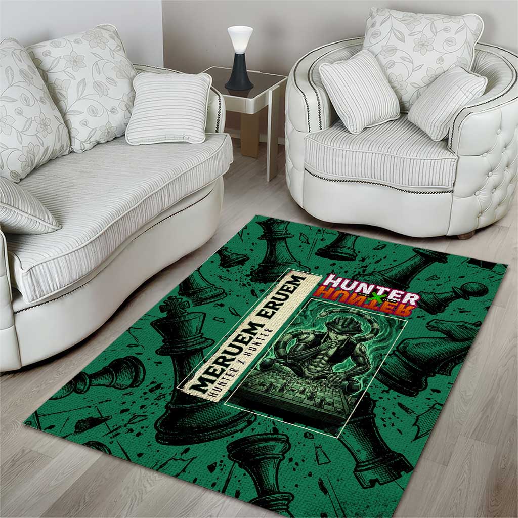 Meruem Chess Theme Area Rug with Dark Aura and Strategic Anime Artwork Design - The Mazicc