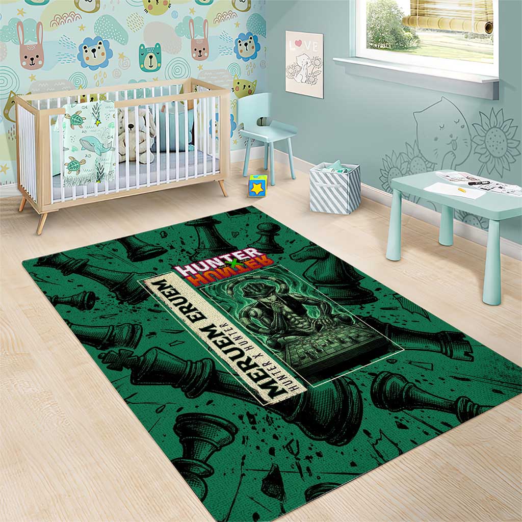 Meruem Chess Theme Area Rug with Dark Aura and Strategic Anime Artwork Design - The Mazicc