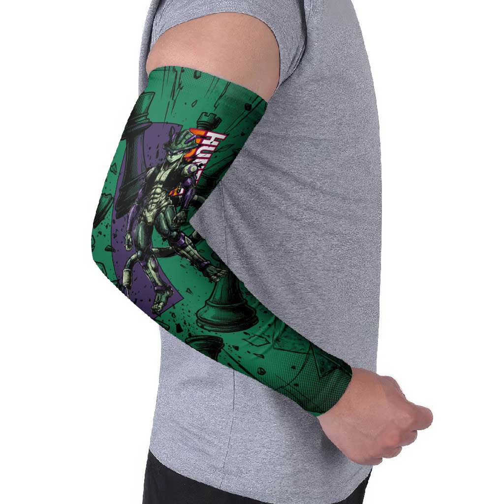 Meruem Chess Theme Arm Sleeves with Dark Aura and Strategic Anime Artwork Design - The Mazicc