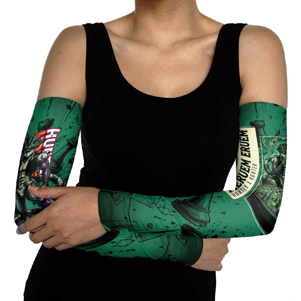 Meruem Chess Theme Arm Sleeves with Dark Aura and Strategic Anime Artwork Design - The Mazicc