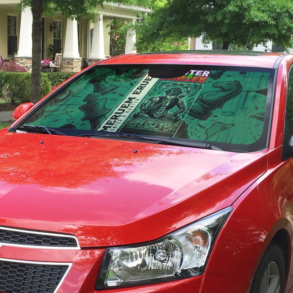 Meruem Chess Theme Auto Sun Shade with Dark Aura and Strategic Anime Artwork Design - The Mazicc