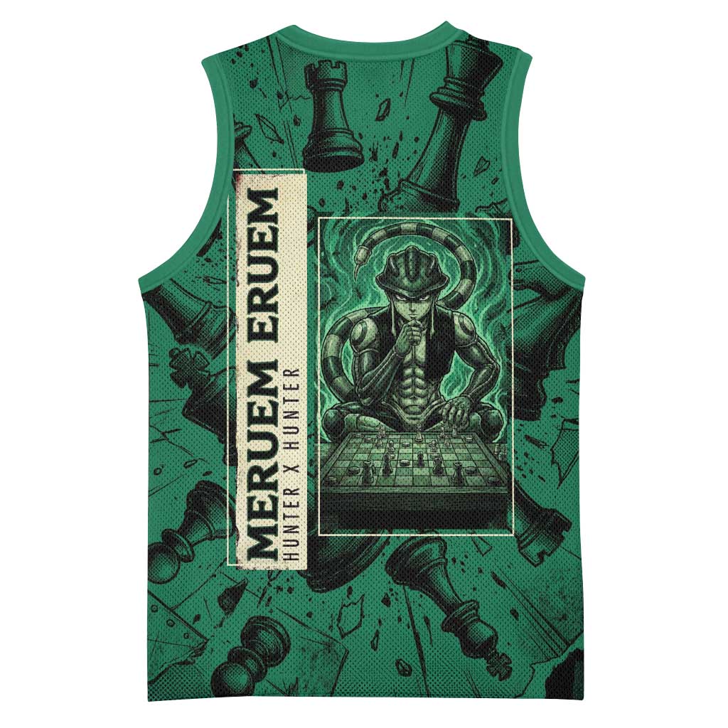 Meruem Chess Theme Basketball Jersey with Dark Aura and Strategic Anime Artwork Design - The Mazicc