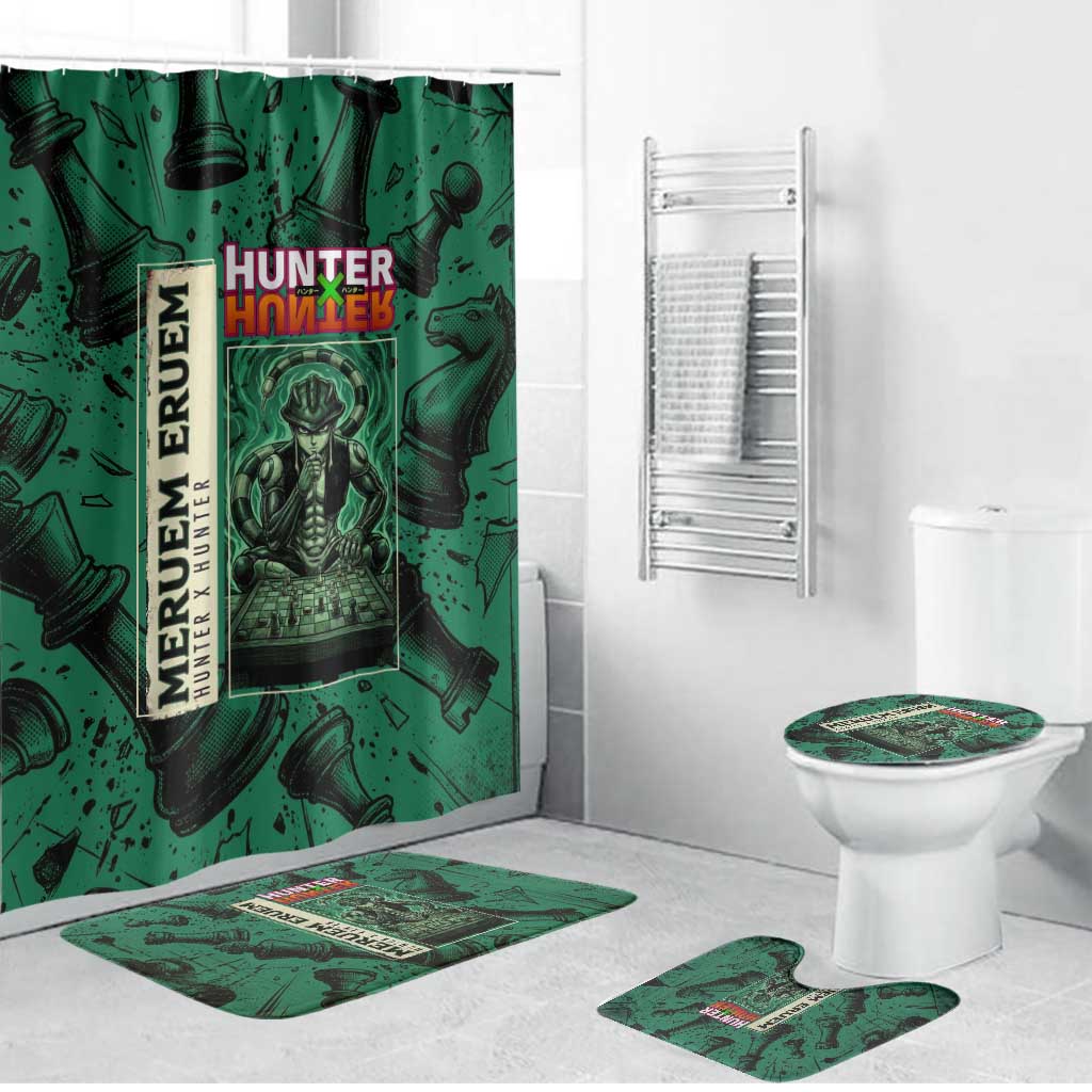 Meruem Chess Theme Bathroom Set with Dark Aura and Strategic Anime Artwork Design - The Mazicc