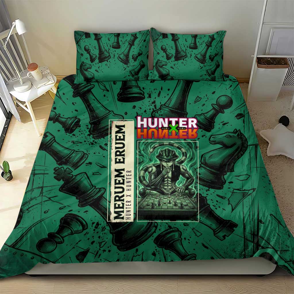 Meruem Chess Theme Bedding Set with Dark Aura and Strategic Anime Artwork Design - The Mazicc
