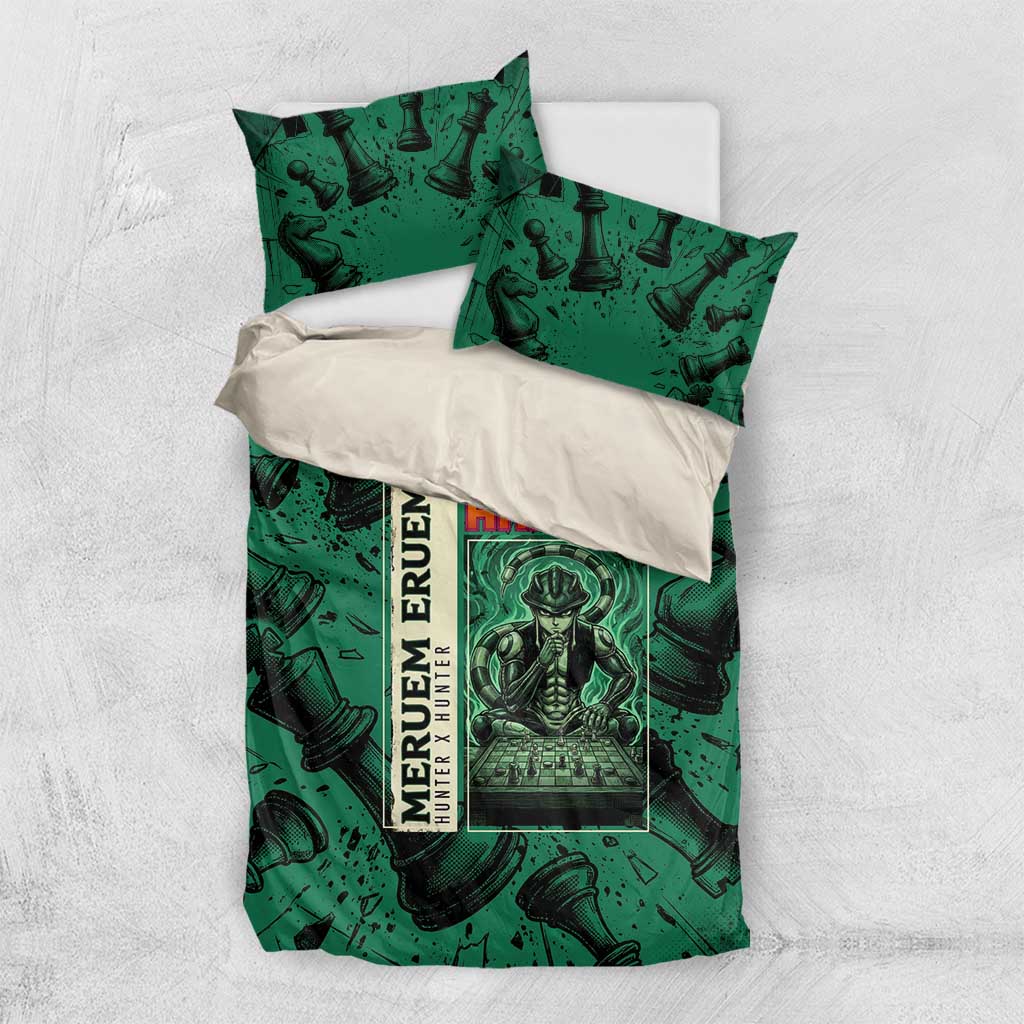 Meruem Chess Theme Bedding Set with Dark Aura and Strategic Anime Artwork Design - The Mazicc