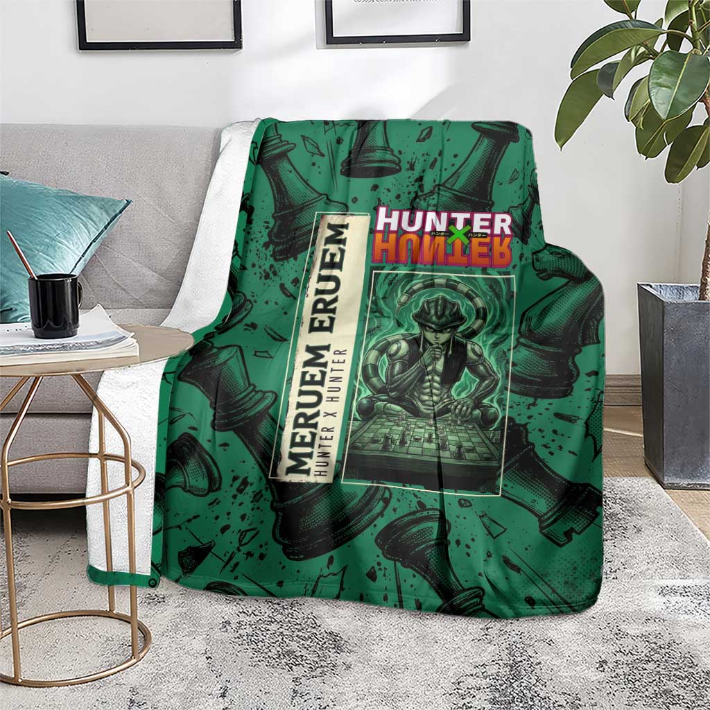 Meruem Chess Theme Blanket with Dark Aura and Strategic Anime Artwork Design - The Mazicc