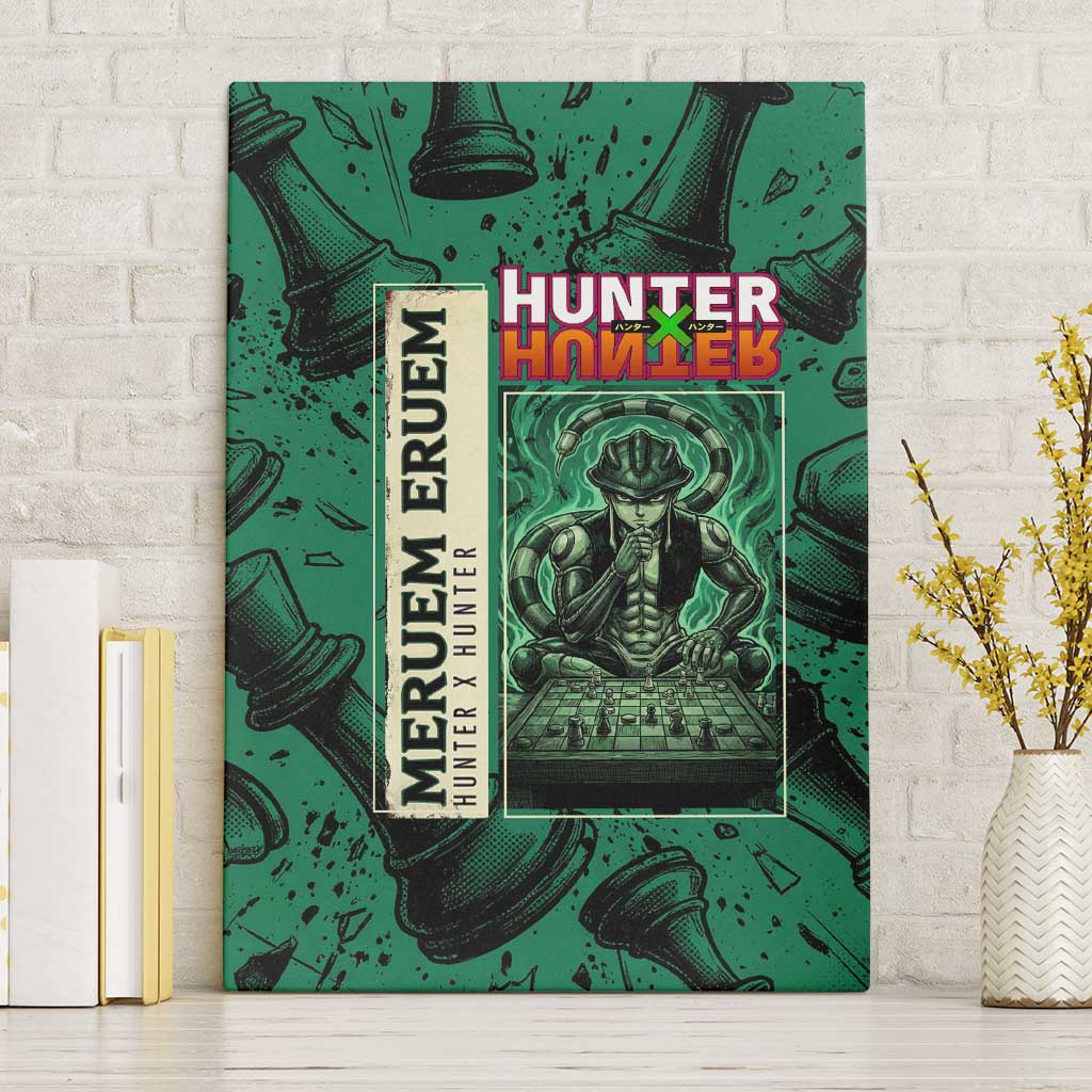 Meruem Chess Theme Canvas Wall Art with Dark Aura and Strategic Anime Artwork Design - The Mazicc