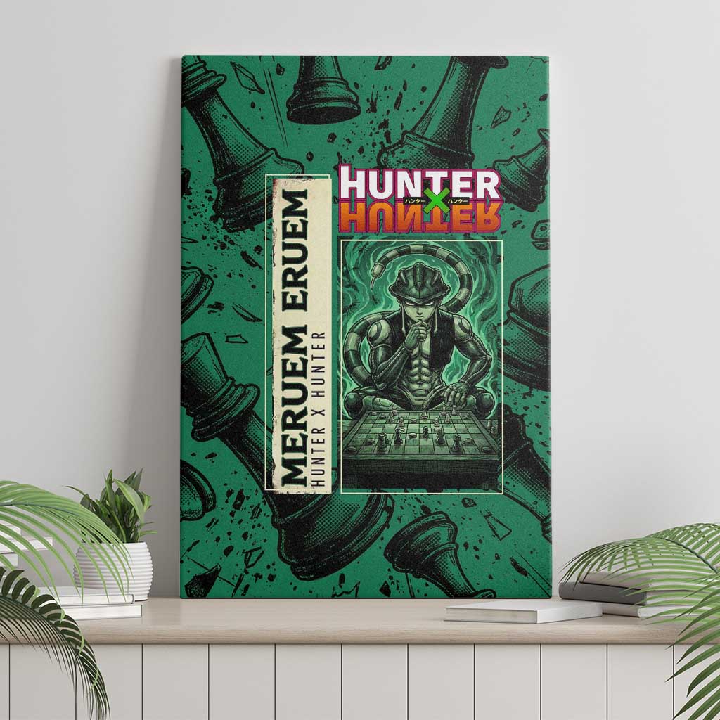 Meruem Chess Theme Canvas Wall Art with Dark Aura and Strategic Anime Artwork Design - The Mazicc