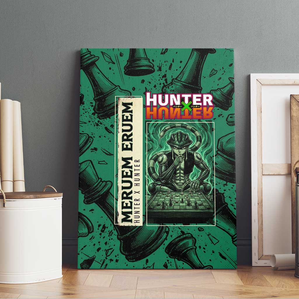 Meruem Chess Theme Canvas Wall Art with Dark Aura and Strategic Anime Artwork Design - The Mazicc