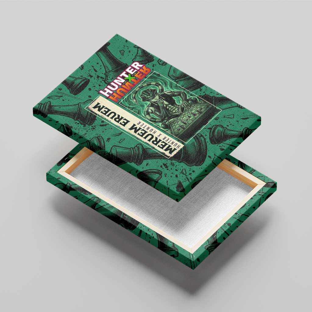 Meruem Chess Theme Canvas Wall Art with Dark Aura and Strategic Anime Artwork Design - The Mazicc