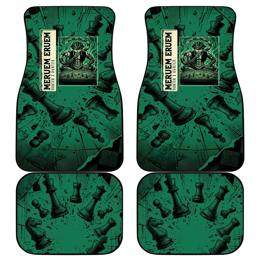 Meruem Chess Theme Car Mats with Dark Aura and Strategic Anime Artwork Design - The Mazicc