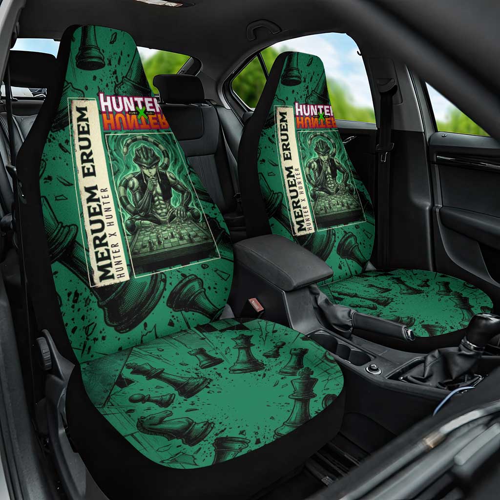 Meruem Chess Theme Car Seat Cover with Dark Aura and Strategic Anime Artwork Design - The Mazicc