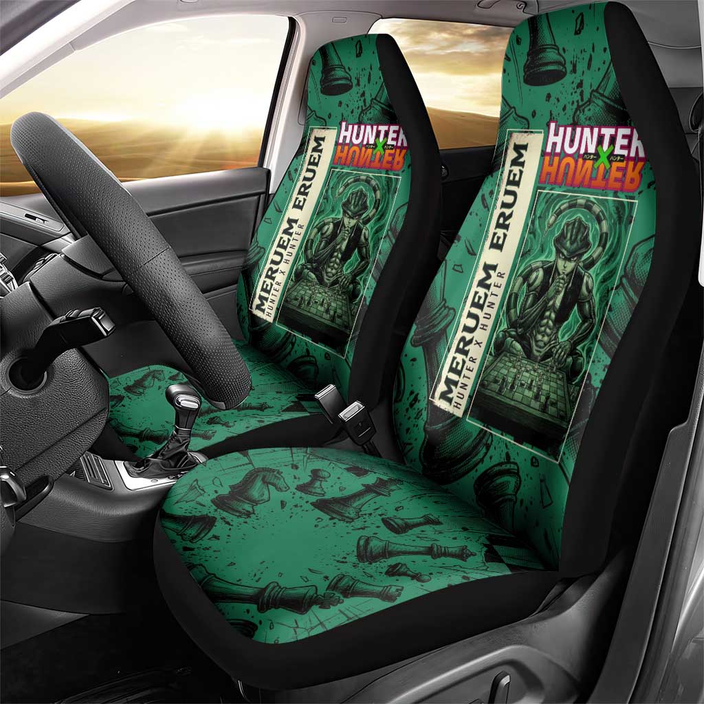 Meruem Chess Theme Car Seat Cover with Dark Aura and Strategic Anime Artwork Design - The Mazicc