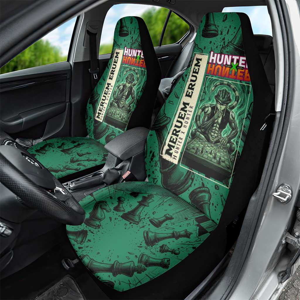 Meruem Chess Theme Car Seat Cover with Dark Aura and Strategic Anime Artwork Design - The Mazicc