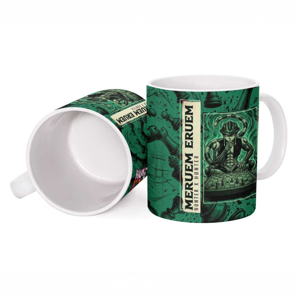 Meruem Chess Theme Ceramic Mug with Dark Aura and Strategic Anime Artwork Design - The Mazicc