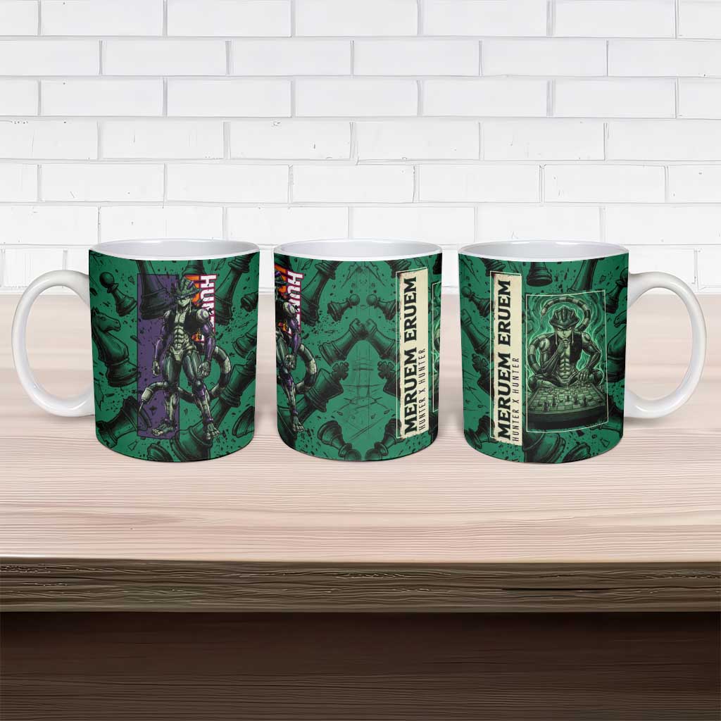 Meruem Chess Theme Ceramic Mug with Dark Aura and Strategic Anime Artwork Design - The Mazicc