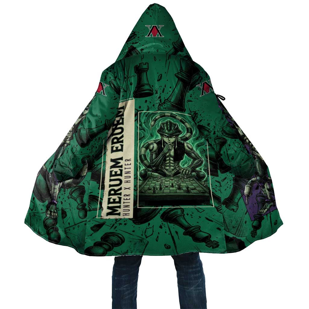 Meruem Chess Theme Cloak with Dark Aura and Strategic Anime Artwork Design - The Mazicc