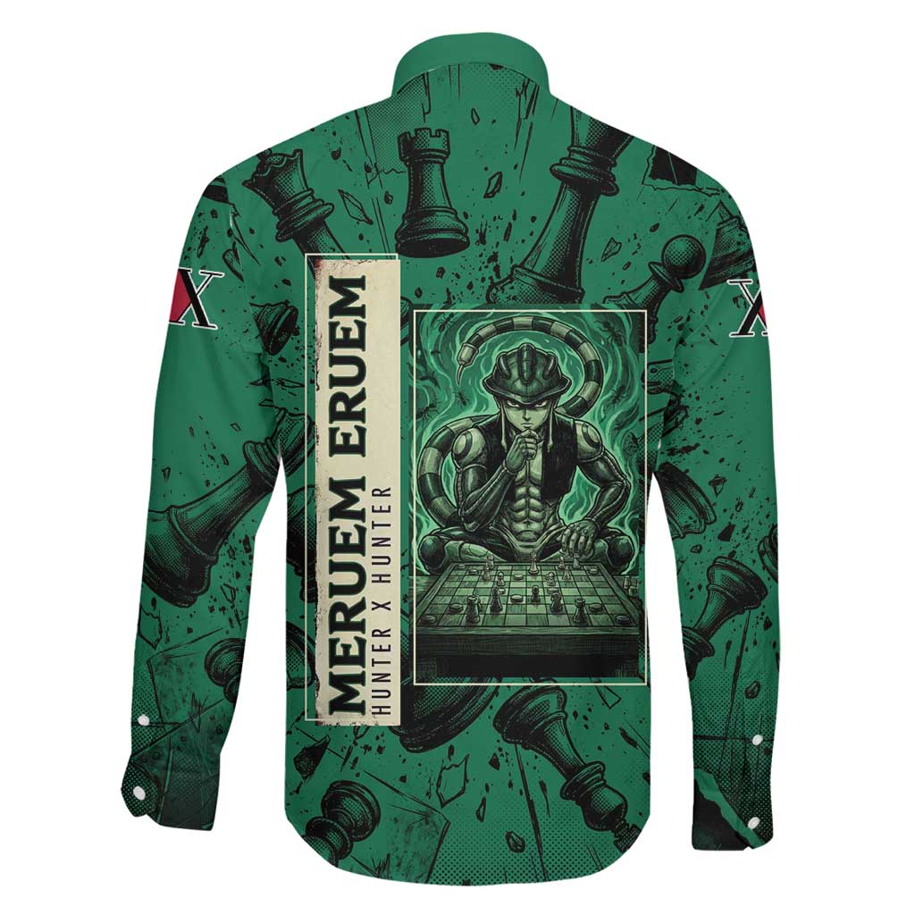 Meruem Chess Theme Family Matching Summer Maxi Dress and Hawaiian Shirt with Dark Aura and Strategic Anime Artwork Design