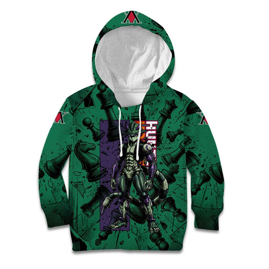 Meruem Chess Theme Kid Hoodie with Dark Aura and Strategic Anime Artwork Design - The Mazicc