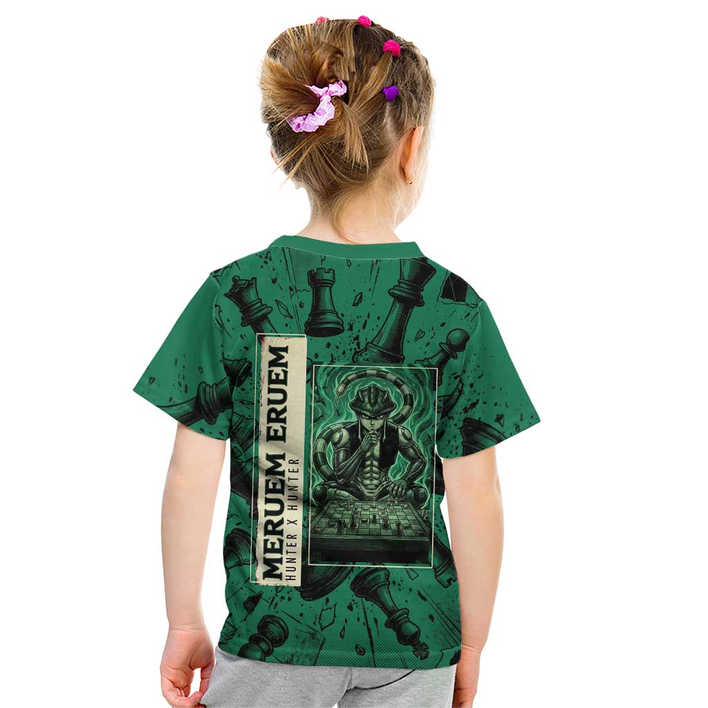 Meruem Chess Theme Kid T Shirt with Dark Aura and Strategic Anime Artwork Design - The Mazicc
