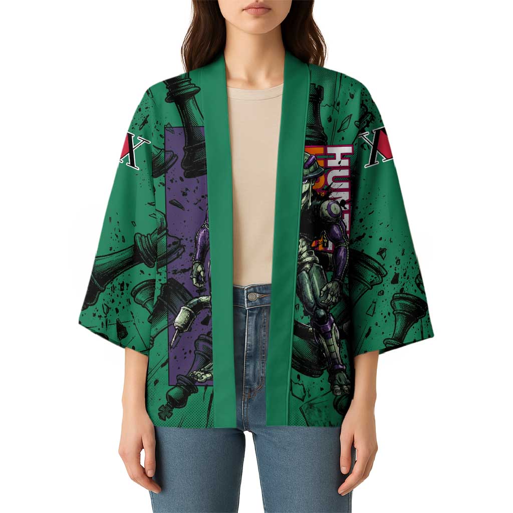 Meruem Chess Theme Kimono with Dark Aura and Strategic Anime Artwork Design - The Mazicc