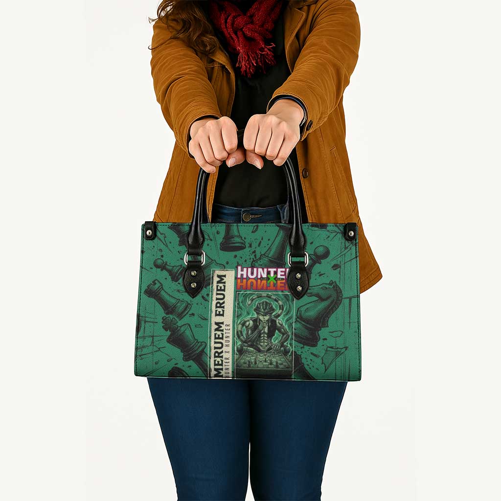 Meruem Chess Theme Leather Bag with Dark Aura and Strategic Anime Artwork Design - The Mazicc