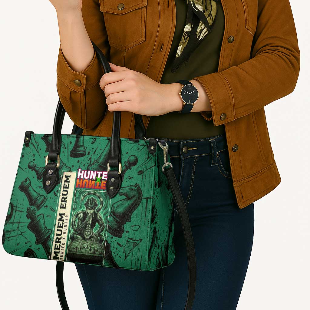 Meruem Chess Theme Leather Bag with Dark Aura and Strategic Anime Artwork Design - The Mazicc