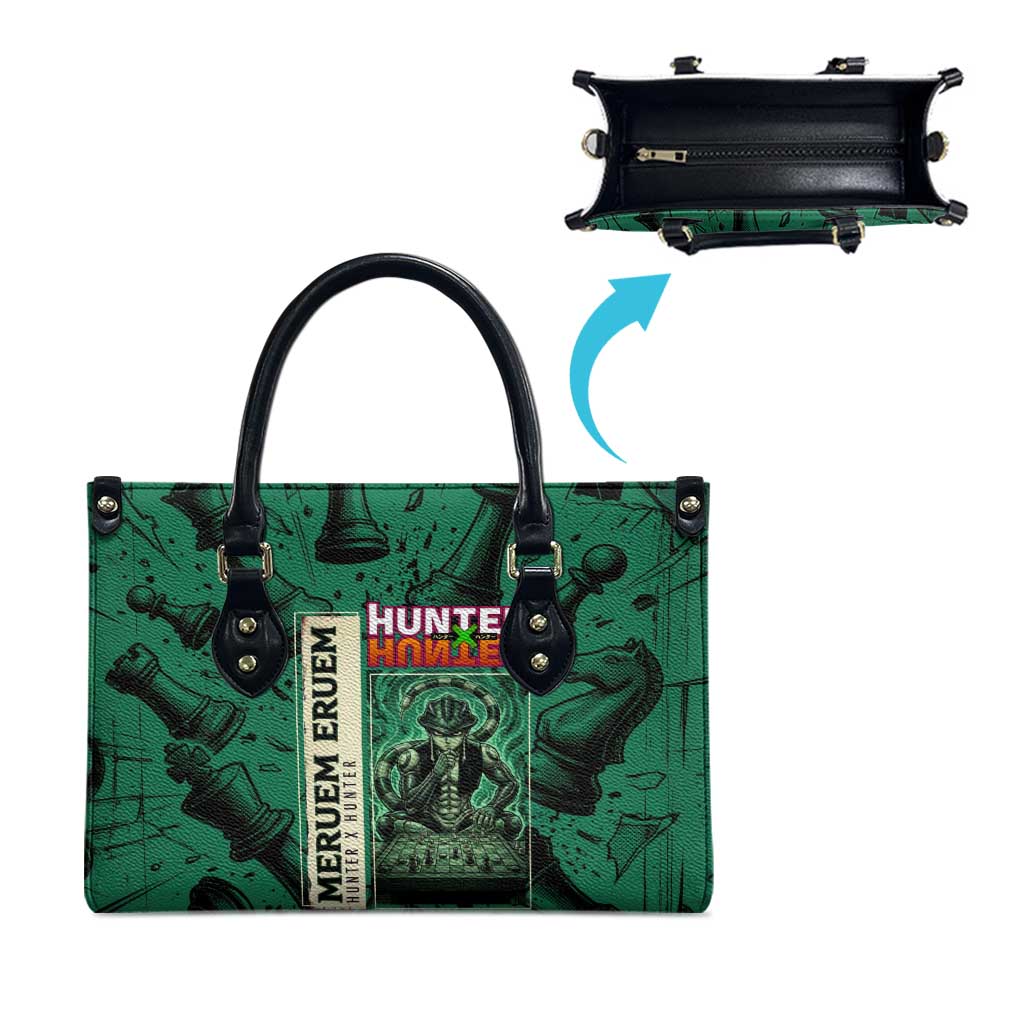 Meruem Chess Theme Leather Bag with Dark Aura and Strategic Anime Artwork Design - The Mazicc