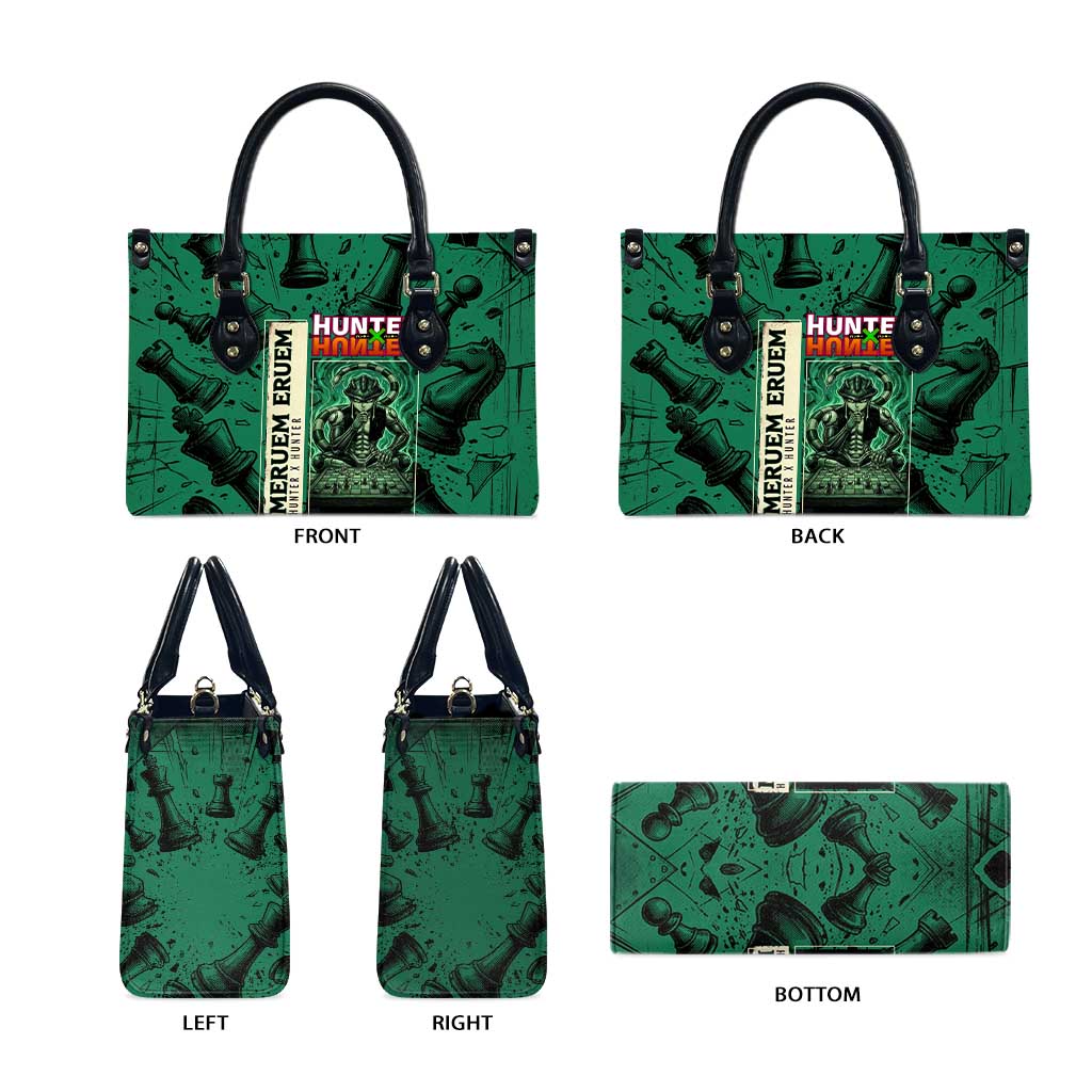 Meruem Chess Theme Leather Bag with Dark Aura and Strategic Anime Artwork Design - The Mazicc