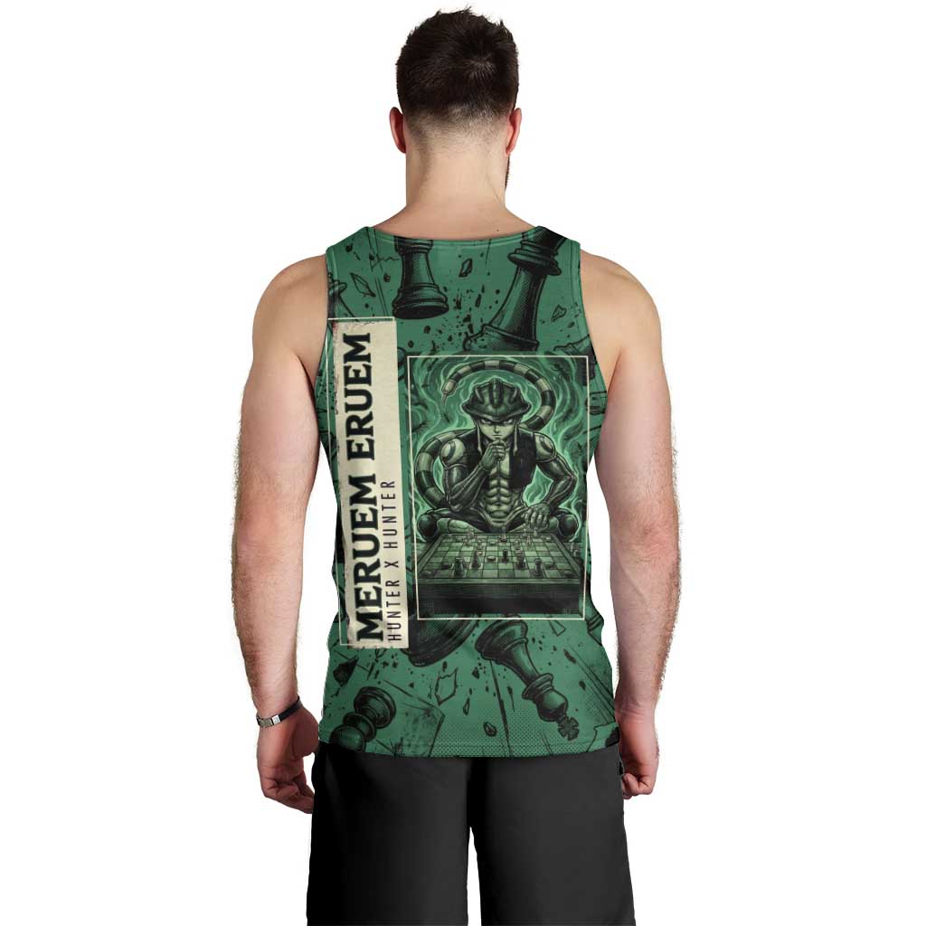 Meruem Chess Theme Men Tank Top with Dark Aura and Strategic Anime Artwork Design - The Mazicc