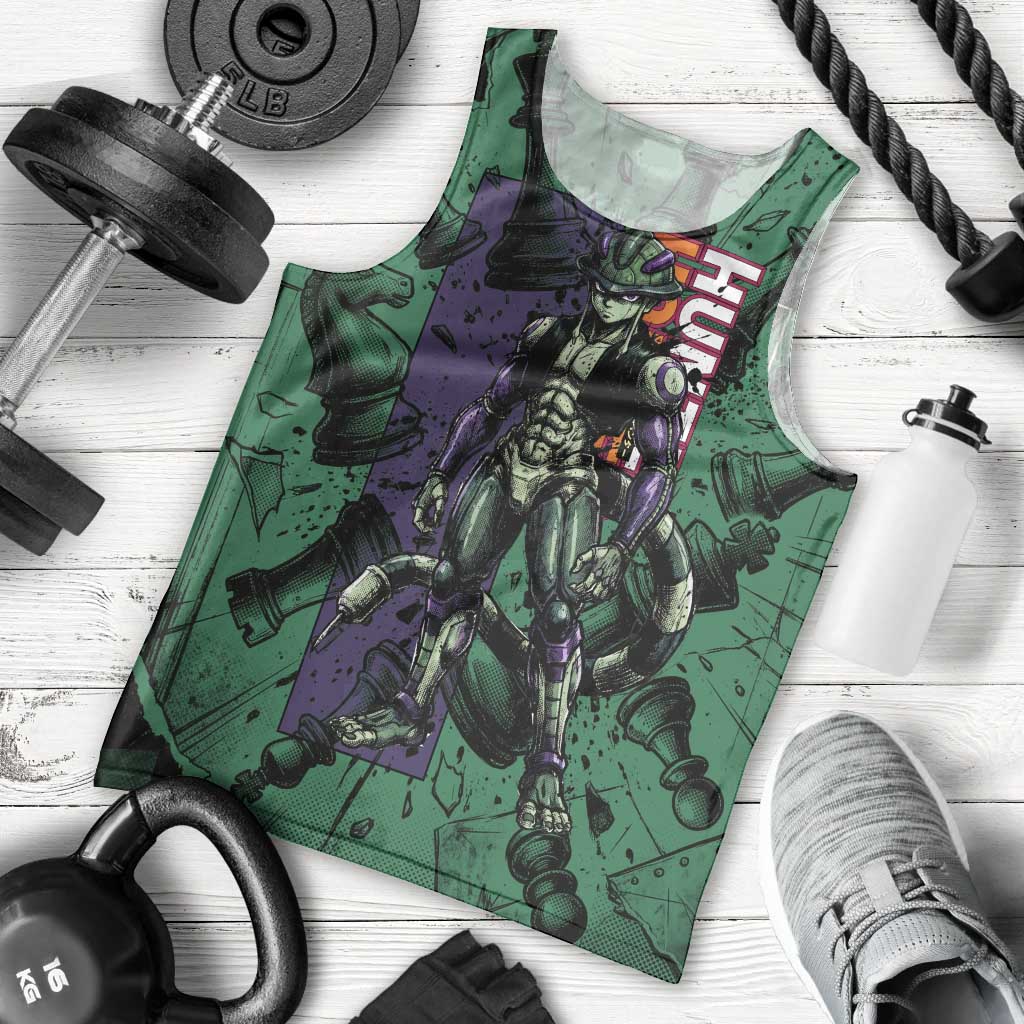 Meruem Chess Theme Men Tank Top with Dark Aura and Strategic Anime Artwork Design - The Mazicc