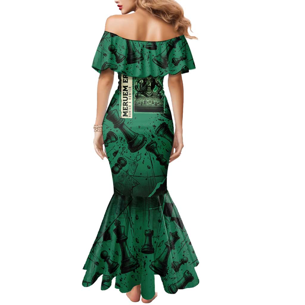 Meruem Chess Theme Mermaid Dress with Dark Aura and Strategic Anime Artwork Design - The Mazicc