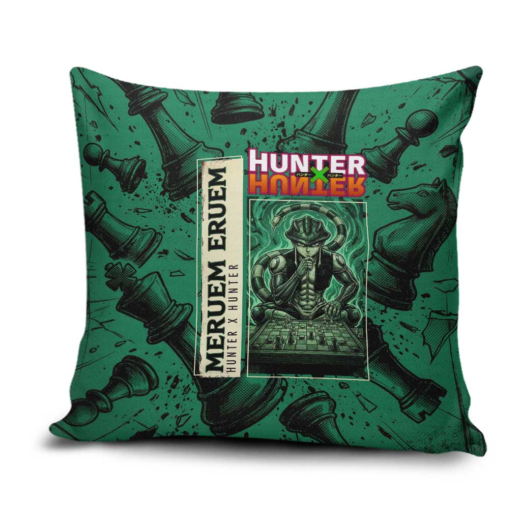 Meruem Chess Theme Pillow Cover with Dark Aura and Strategic Anime Artwork Design - The Mazicc