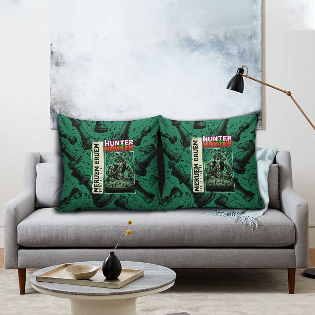 Meruem Chess Theme Pillow Cover with Dark Aura and Strategic Anime Artwork Design - The Mazicc
