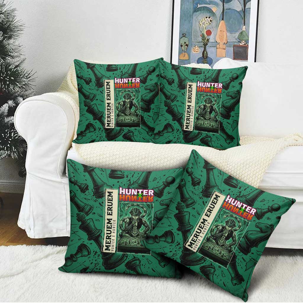 Meruem Chess Theme Pillow Cover with Dark Aura and Strategic Anime Artwork Design - The Mazicc