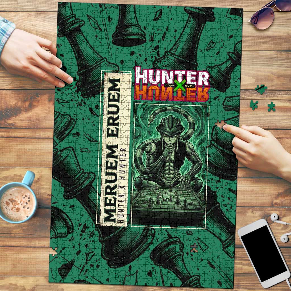 Meruem Chess Theme Puzzle with Dark Aura and Strategic Anime Artwork Design - The Mazicc