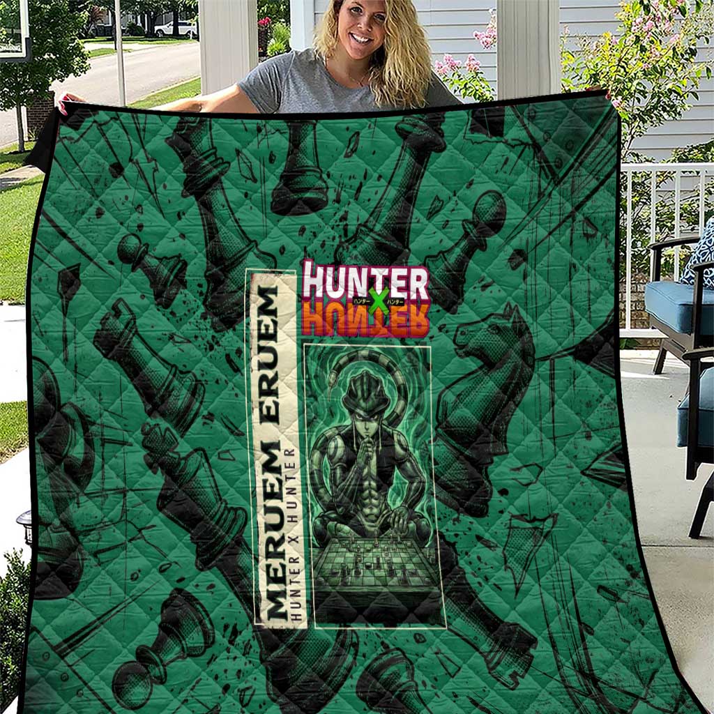 Meruem Chess Theme Quilt with Dark Aura and Strategic Anime Artwork Design - The Mazicc