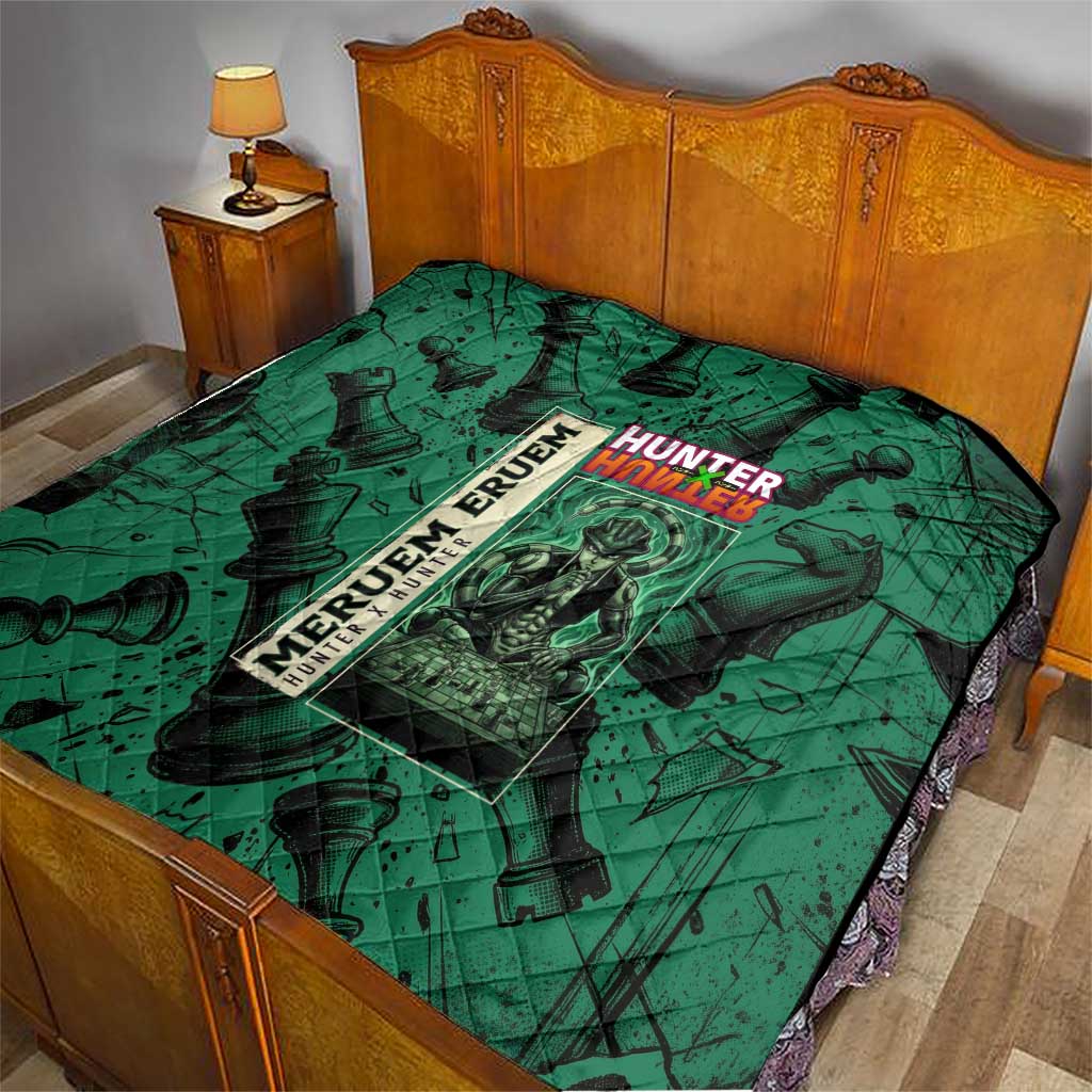 Meruem Chess Theme Quilt with Dark Aura and Strategic Anime Artwork Design - The Mazicc