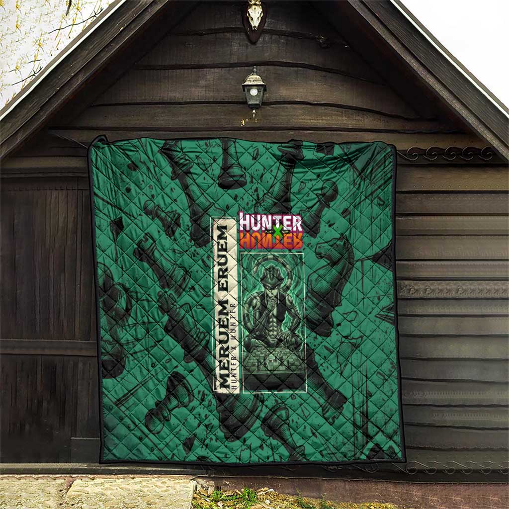Meruem Chess Theme Quilt with Dark Aura and Strategic Anime Artwork Design - The Mazicc