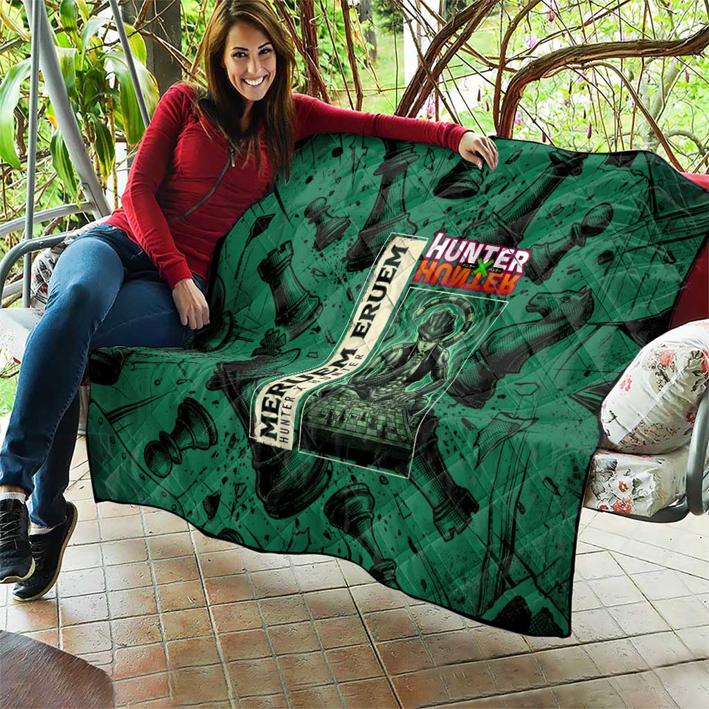Meruem Chess Theme Quilt with Dark Aura and Strategic Anime Artwork Design - The Mazicc