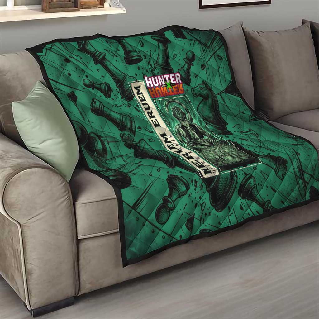 Meruem Chess Theme Quilt with Dark Aura and Strategic Anime Artwork Design - The Mazicc