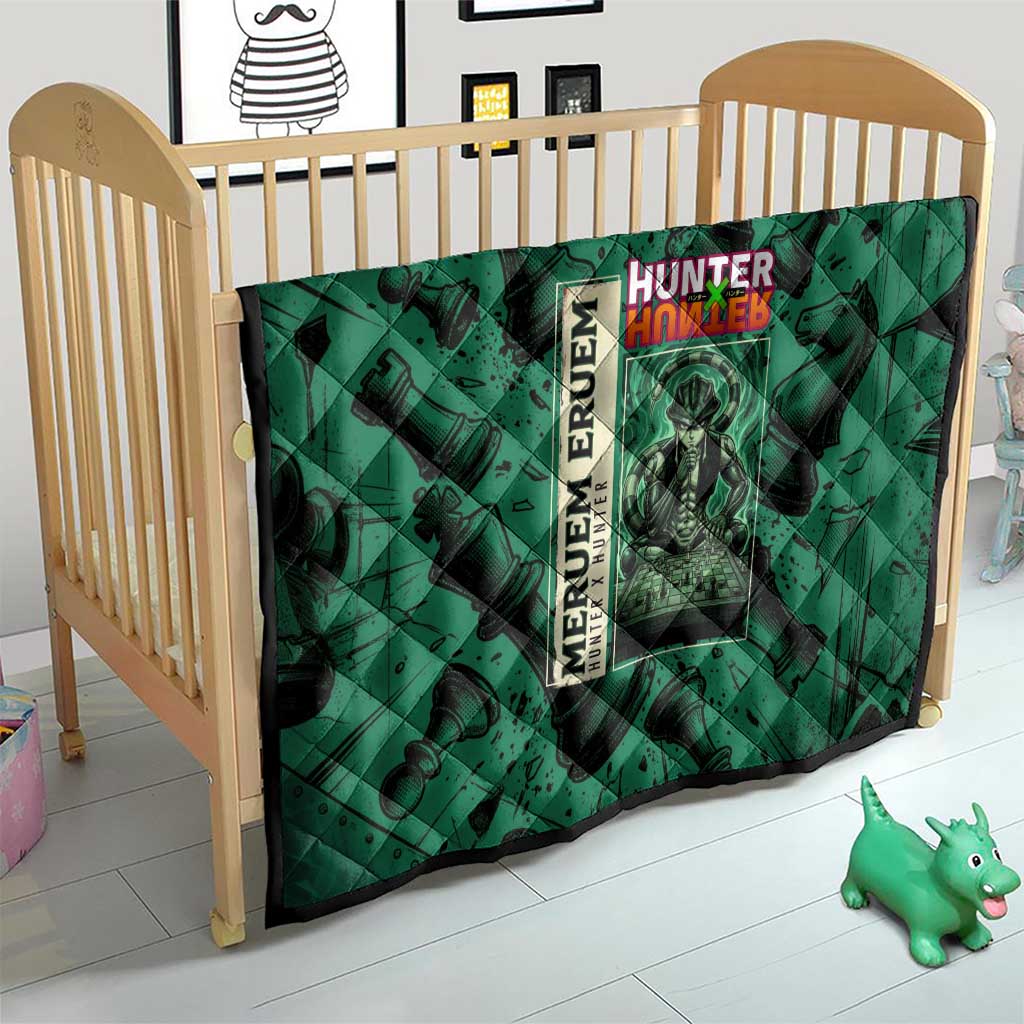 Meruem Chess Theme Quilt with Dark Aura and Strategic Anime Artwork Design - The Mazicc