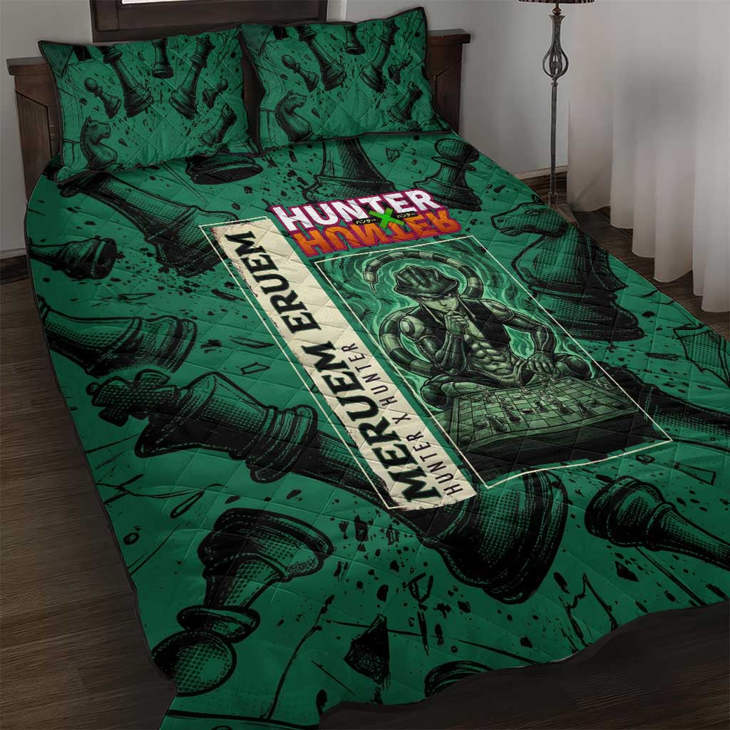 Meruem Chess Theme Quilt Bed Set with Dark Aura and Strategic Anime Artwork Design - The Mazicc